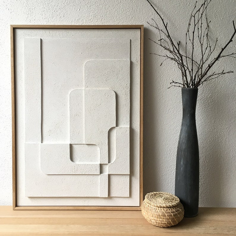 Relief wall art, wall decor minimalism, modern wall art