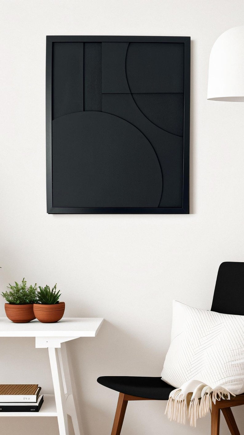 3D wall art black