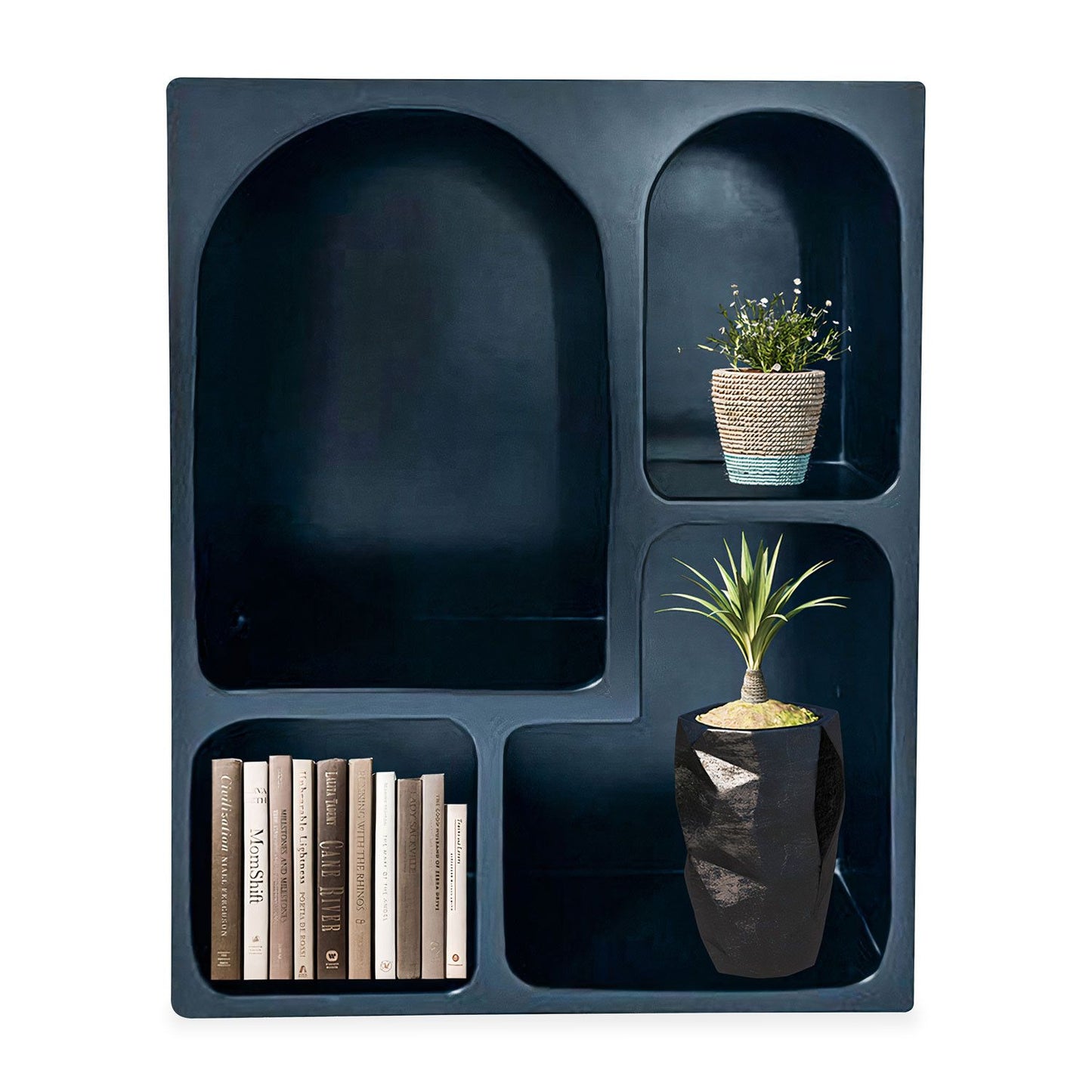 Meuble de rangement à étagères en arche Mojik L60cm Bois Noir