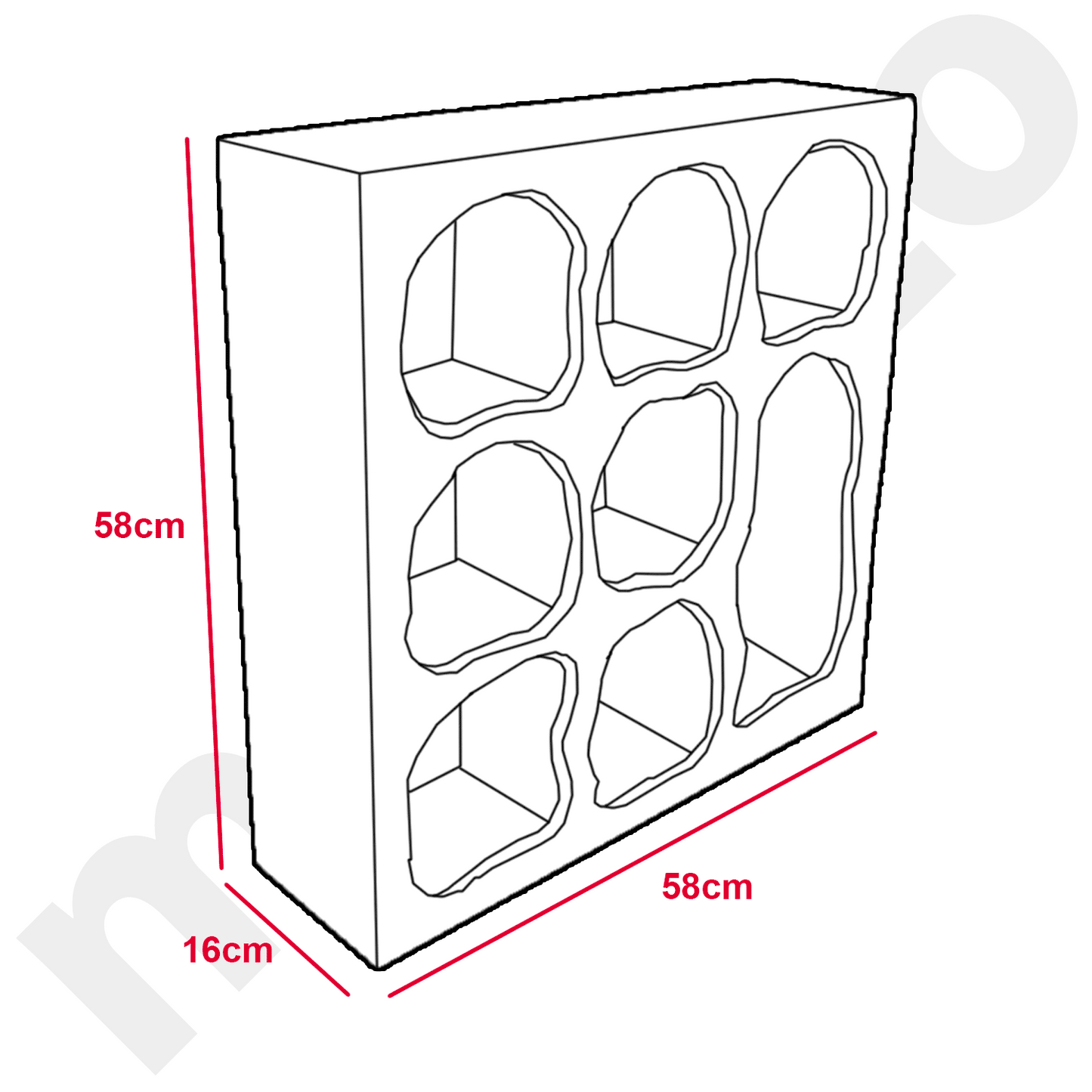 Meuble de rangement style naturel organique Salavador L58cm Blanc