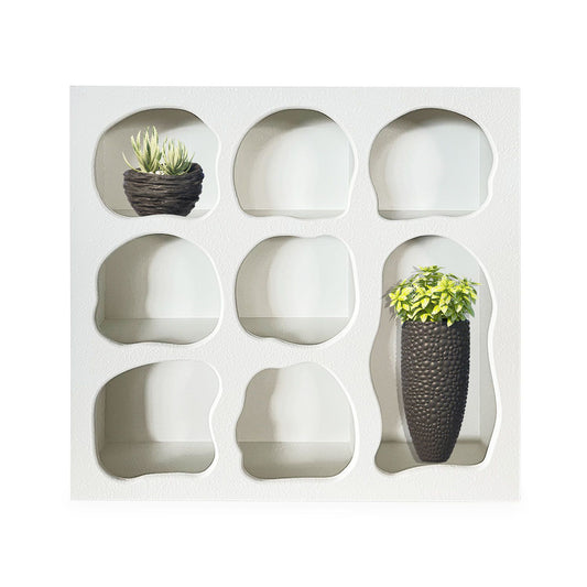 Meuble de rangement style naturel organique Salavador L58cm Blanc